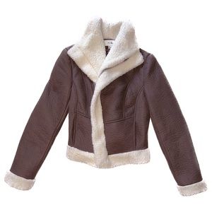 Forever 21 Brown & Cream Faux Fur Coat